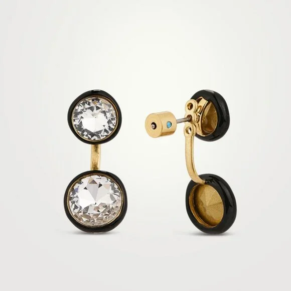 Roxanne Assoulin Back in Black Float Earrings Black Sliver